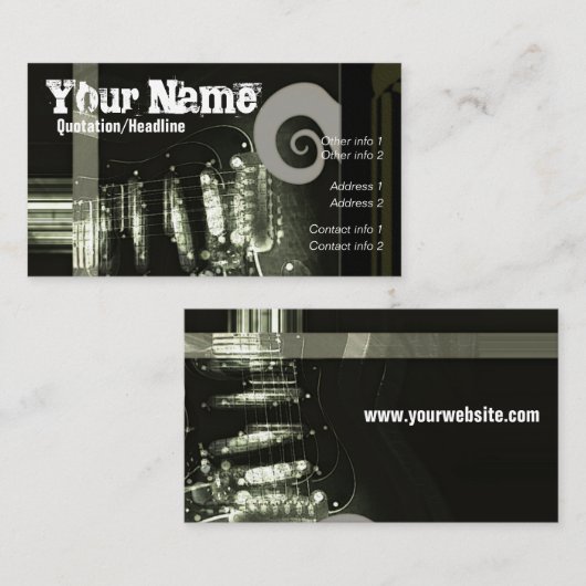 GUITAR "Grungee" Visitenkarte (Vorne/Hinten)