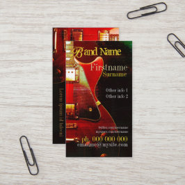 GUITAR "GrungeRed" Vertikale Visitenkarte