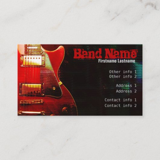 GUITAR "GrungeRed" Visitenkarte (Vorderseite)