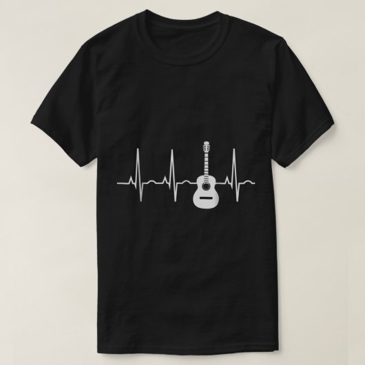 Guitar Heartbeat Line Music Lover Design T-Shirt (Design vorne)