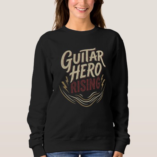 Guitar Hero Rising Vintage Rock Music Graphic Tee (Vorderseite)