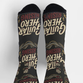Guitar Hero Rising Vintage Rock Music Graphic Tee Socken