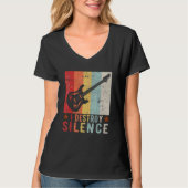 Guitar Instrument I Destroy Silence white 1 T-Shirt (Vorderseite)