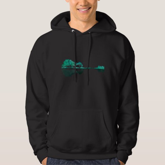 Guitar Lake Shadow Landschaft Liebe Gitarre Hoodie (Vorderseite)