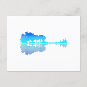 Guitar Lake Shadow Liebe Gitarrist Musiker Feiertagspostkarte