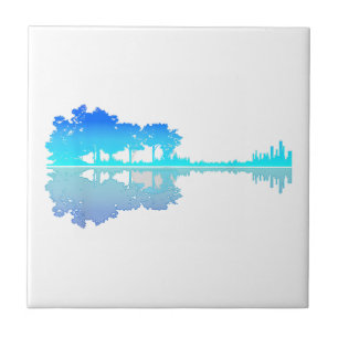 Guitar Lake Shadow Liebe Gitarrist Musiker Fliese