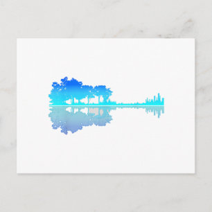 Guitar Lake Shadow Liebe Gitarrist Musiker Postkarte