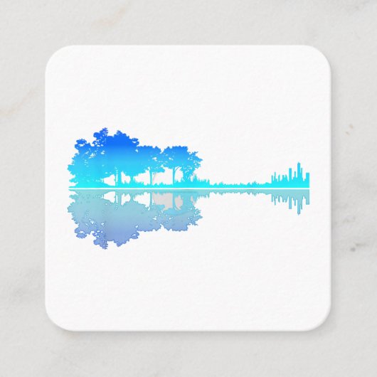 Guitar Lake Shadow Liebe Gitarrist Musiker Quadratische Visitenkarte (Vorderseite)