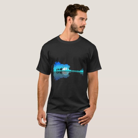 Guitar Lake Shadow Liebe Guitar Musician T - Shirt (Vorne ganz)