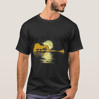 Guitar Lake Shadow Liebe Guitar T - Shirt T - Shir