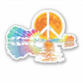 Guitar Lake Shadow Peace Liebe Guitar Hippie Aufkleber (Vorderseite)