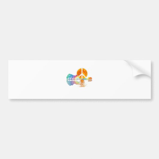 Guitar Lake Shadow Peace Liebe Guitar Hippie Autoaufkleber (Vorne)