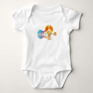 Guitar Lake Shadow Peace Liebe Guitar Hippie Baby Strampler