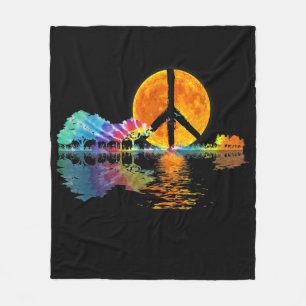 Guitar Lake Shadow Peace Liebe Guitar Hippie Fleecedecke