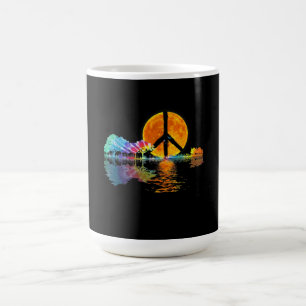 Guitar Lake Shadow Peace Liebe Guitar Hippie Kaffeetasse