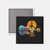 Guitar Lake Shadow Peace Liebe Guitar Hippie Magnet (Vorderseite/Rückseite)