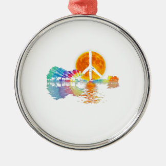 Guitar Lake Shadow Peace Liebe Guitar Hippie Ornament Aus Metall