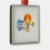 Guitar Lake Shadow Peace Liebe Guitar Hippie Ornament Aus Metall (Rechts)