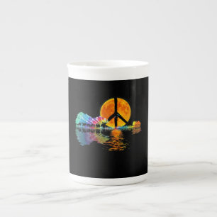 Guitar Lake Shadow Peace Liebe Guitar Hippie Porzellantasse