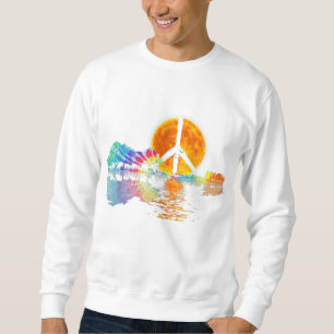 Guitar Lake Shadow Peace Liebe Guitar Hippie Sweatshirt