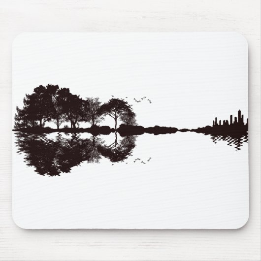 Guitar Landschaft Illustration Mousepad (Vorne)