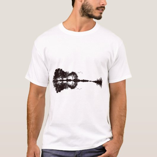 Guitar Landschaft Illustration T-Shirt (Vorderseite)