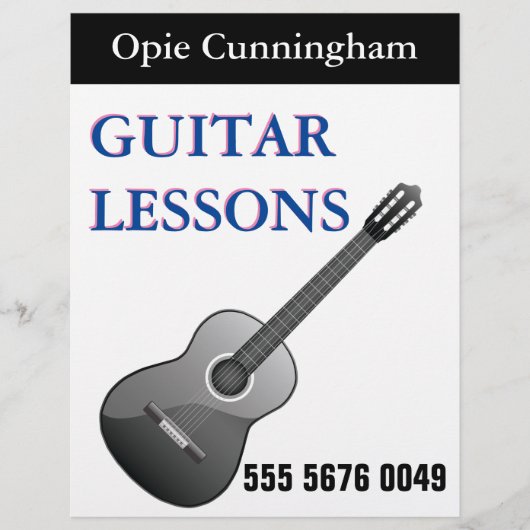 GUITAR Lehrer Lektionen Business Advertising Flyer (Vorne)