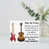 Guitar Lesson Werbung Postkarten (Stehend Vorderseite)