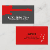 Guitar Lessons Instructor Music Studio Business Visitenkarte (Vorne/Hinten)