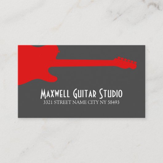 Guitar Lessons Instructor Music Studio Business Visitenkarte (Vorderseite)