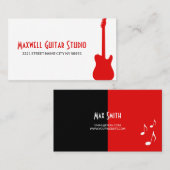 Guitar Lessons Instructor Music Studio Business Visitenkarte (Vorne/Hinten)