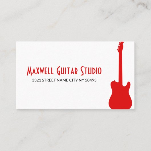 Guitar Lessons Instructor Music Studio Business Visitenkarte (Vorderseite)