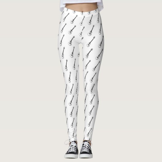 Guitar Line Drawing Leggings (Vorderseite)