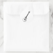 Guitar Line Drawing Runder Aufkleber (Tasche)