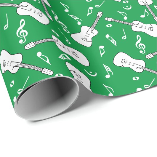 Guitar Lines Musiknotens Geschenkpapier (Rolleneckpunkt)