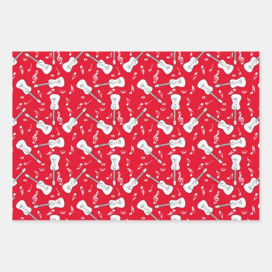 Guitar Lines Musiknotens Geschenkpapier Set (Vorderseite 2)