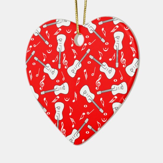 Guitar Lines Musiknotens Keramik Keramik Ornament (Links)