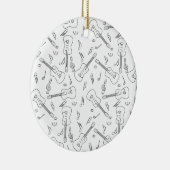 Guitar Lines Musiknotens Keramik Ornament (Rechts)