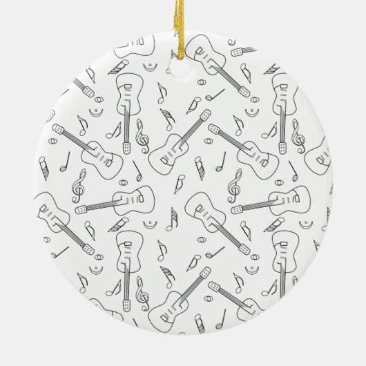 Guitar Lines Musiknotens Keramik Ornament (Hinten)