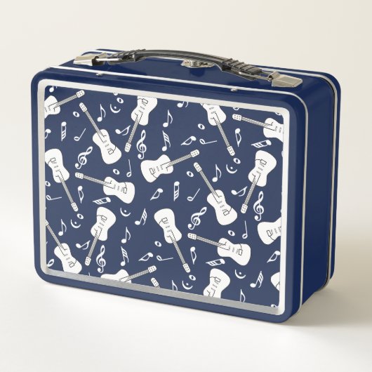 Guitar Lines Musiknotens Metall Brotdose (Rückseite)