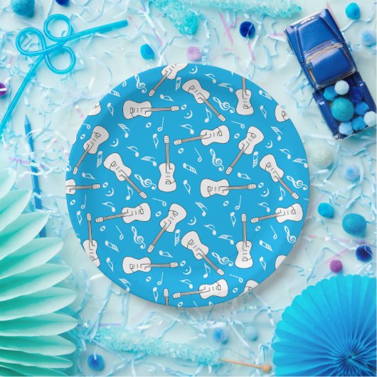 Guitar Lines Musiknotens Pappteller (Party)