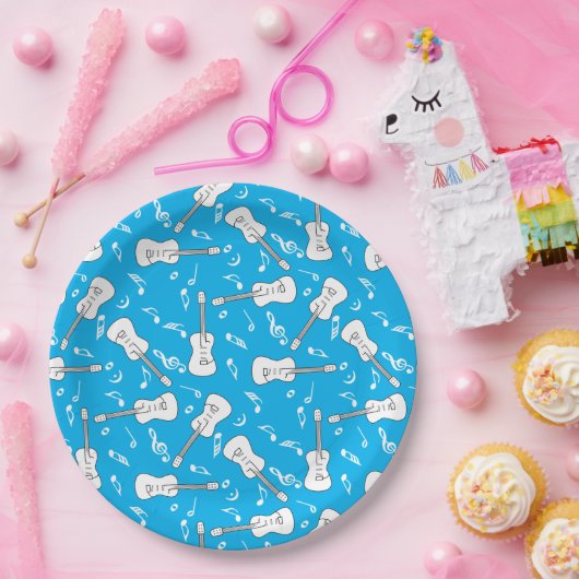 Guitar Lines Musiknotens Pappteller (Party)