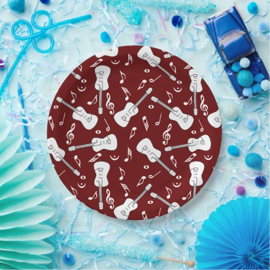 Guitar Lines Musiknotens Pappteller (Party)