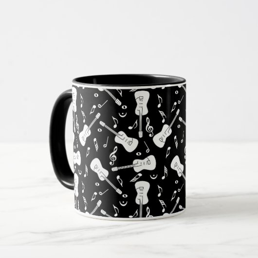 Guitar Lines Musiknotens Tasse (Vorderseite Links)