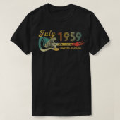 Guitar Lover 63 Jahre Alte Geschenke Juli 1959 Lim T-Shirt (Design vorne)