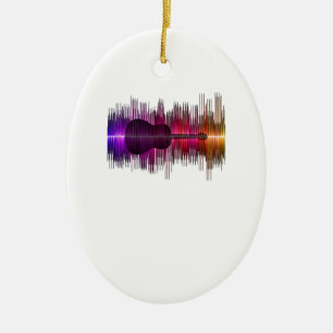 Guitar Lover   Akustische Gitarre-Heartbeat-Gesche Keramik Ornament