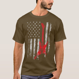 Guitar Lover , America Guitarist Music USA Flag Gu T-Shirt