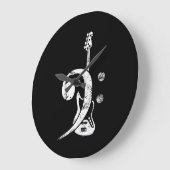 Guitar Lover | Bass Clef Bass Guitar Große Wanduhr (Winkel)
