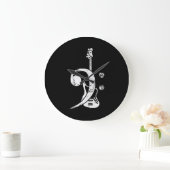 Guitar Lover | Bass Clef Bass Guitar Große Wanduhr (Zuhause)
