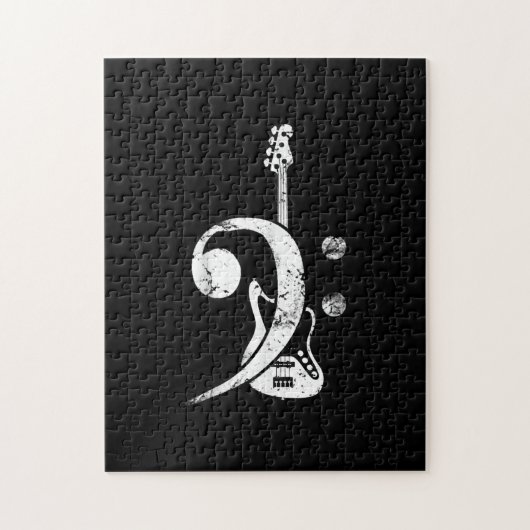 Guitar Lover | Bass Clef Bass Guitar Puzzle (Vertikal)